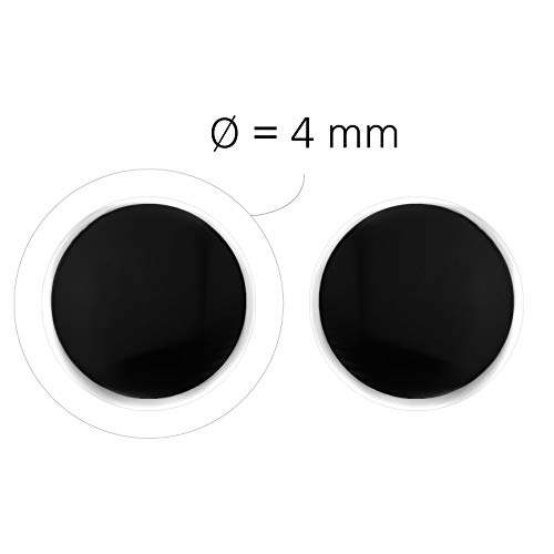 Sofia Milani - Women's Earrings 925 Silver - Black Circle Stud Earrings - 20737 #TOP4