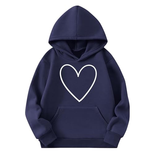 Heart Graphic Hoodie for Girls Boys Tween Kids Cute Oversized Sweatshirt Fashion Long Sleeve Comfy Pullover Tops4