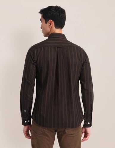 Image of U.S. Polo ASSN. Striped Tailored Fit Shirt for Men - 100% Cotton, Breathable & Comfortable, Full Sleeves Casual Shirt for Men