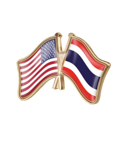 Image of World Most Countries Single Pin Brooch Badge United States USA America and Other Countries Cross Friendship Pin Badge for Men Women