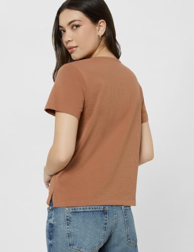 Image of Amazon Brand - Symbol Women's Seer Sucker V-Neck Knit Casual Shirt Top (Button Down | Regular-fit | Stylish) (Available in Plus Sizes)