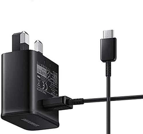 Samsung Galaxy A13 Charger, Genuine Samsung Galaxy Fast Adaptive UK Mains Wall Charger (EP-TA200) With TYPE-C Cable (EP-DG950CBE) & Also Includes MOBACE® Braided Type C Cable for Samsung Galaxy A13