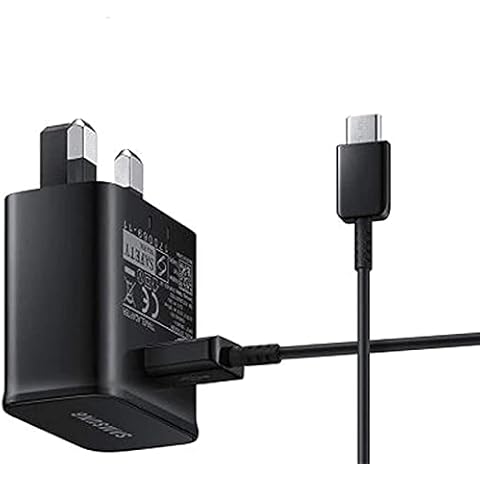 Samsung Galaxy A51 Charger, Genuine Samsung Galaxy Fast Adaptive UK Mains Wall Charger (EP-TA20UBE) With TYPE-C Cable (EP-DG950CBE) & Also Includes MOBACE® Nylon Braided Type C Cable for Galaxy A51 Cover