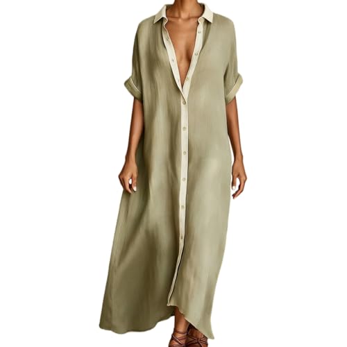Robe longue chemise idéale pour la plage et les journées d'été