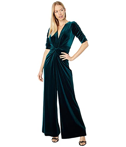 Vince Camuto Women s Velvet Twist Front Jumpsuit, Hunter, 6