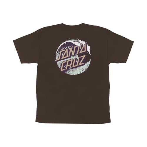 SANTA CRUZ Wave Dot S/S Midweight T-Shirt Dk Chocolate Sm Youth