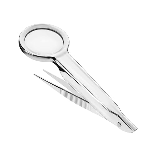 First Aid Only Pince à épiler avec loupe, grossissement x 4,5 max., P-10011