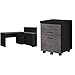 Monarch Specialties Computer 8 Storage Drawers and 3 Shelves-Reversible-Home Office Corner Desk with Hutch