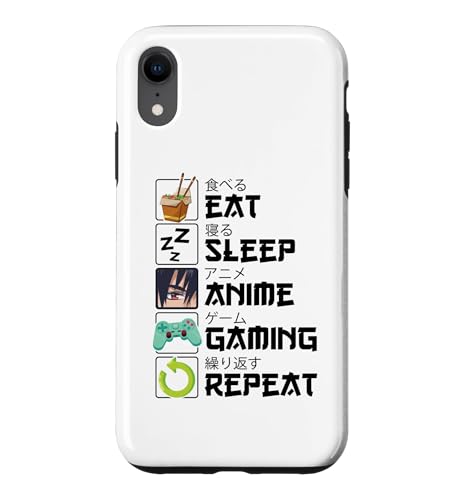 Eat Sleep �A�j�� �Q�[�~���O ���s�[�g �J���C�C �I�^�N �A�j�� ���� �X�}�z�P�[�X iPhone XR �p