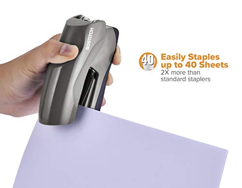 Bostitch Office Heavy Duty 40 Sheet Stapler, Small Stapler Size, Fits into The Palm of Your Hand; Gray