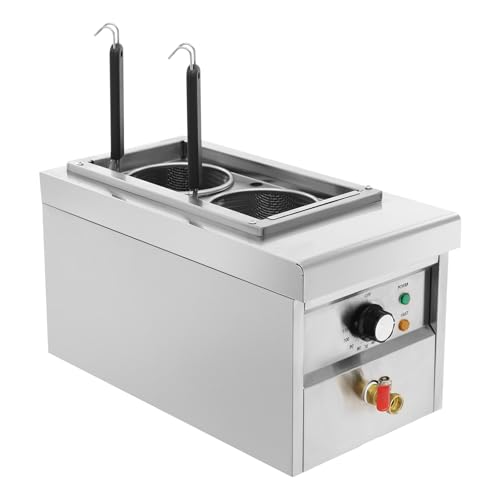 Pasta Cooker 2-Basket Electric Noodle Boiler with Precise Temp Control 9L 2.5KW for Spaghetti Ideal for Restaurants Buffets Home Kitchens