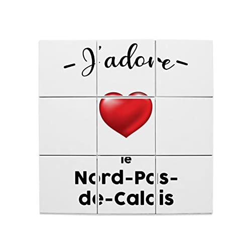 Carreaux Céramique Décoratif Nord Pas De Calais - Lot de 9 plaques de 15,2x15,2 cm pour mur