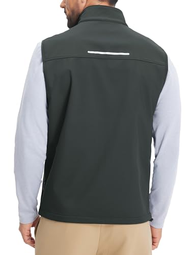 Image of M MAELREG Mens Vests Outerwear Windproof Lightweight Softshell Vests Zip Pockets Sports Sleeveless Jacket Golf Vests for Men