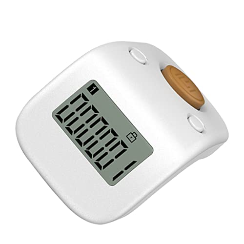 Phantasmia チャンティングカウンター ミニデジタル指輪式カウンター ? 充電式 軽量ポータブル 祈りや統計に便利なハンディタリーデバイス (3.4X3CM,白)