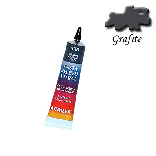 Pasta Relevo Vitral Acrilex 20 ml Grafite - 530