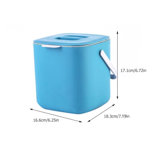 Caneca de basura plástica portátil para cocina con tapa miniatura 2
