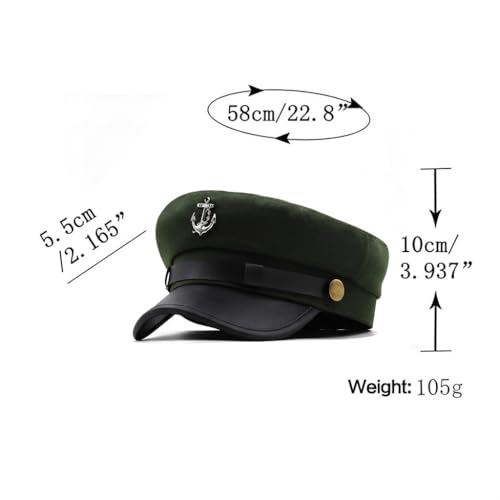 Image of Newsboy Cap for Women Beret Hat Vintage Military Sailor Captain Caps | Painter Ivy Peaked Flat Cap