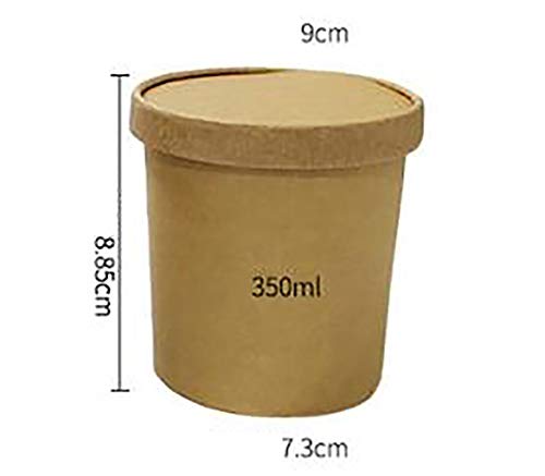 Monouso carta kraft zuppa secchio carta ciotola, take-out imballaggio bocchette secchio minestra ciotola, doppio strato fuori luogo, adatto per: pranzo ristoranti, fast food, snack bar (500pcs)