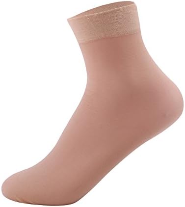 Elitimmy Women's 6 Pairs Packs Soft Ankle High Hosiery Socks,Nude