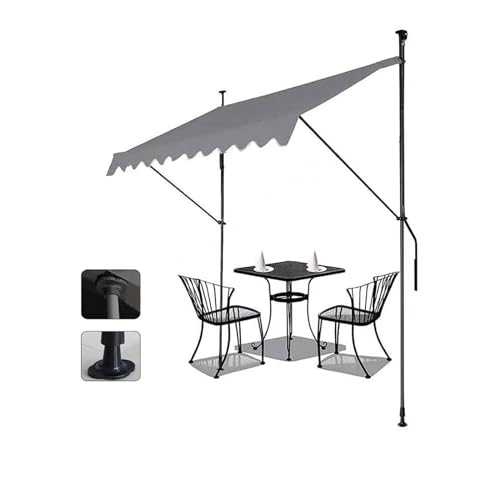 Toldo retráctil manual ajustable de 3m con lona multicolor y protección UV 2