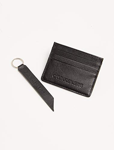 Carteira média de couro estampado Calvin Klein Masculina Preta