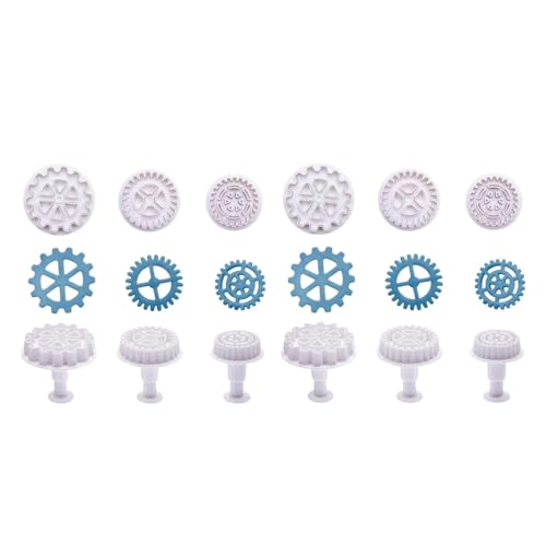 6Pcs Gear Cookie Cutters Set