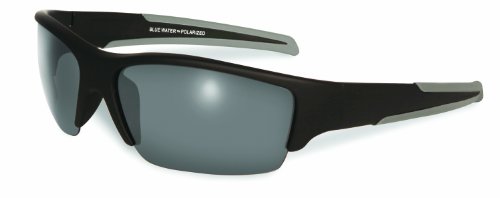 BluWater Polarized Daytona 2 Smoke Lenses with Hydrophobic Coating (Black/Gray, Small)
