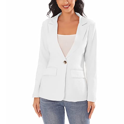 Women's Notched Lapel Lightweight Casual Work Office Blazer Jacket2