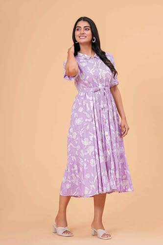 Image of Women's Stylish Floral Printed One-Piece Maxi Dress for Women - Elegant Long Dress