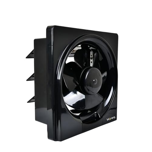 VEGA 200mm (square) Exhaust fan for Kitchen Bathroom with Dust Protection Shutters with 2 Year Warranty (Black) (8 INCH VEGA BLACK)
