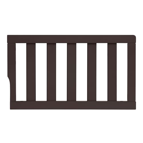 Image of Dream On Me Toddler Guard Rail for Convertible Crib, Solid Wood Bed Rail for Toddler Bed Conversion, Chocolate Chip