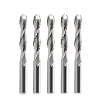 EU_HOZLY 5 STÜCKE Kugelkopffräser CNC Fräser Doppelflöte Spiralfräser 6 mm Schaft 2,36 Zoll Länge OVL