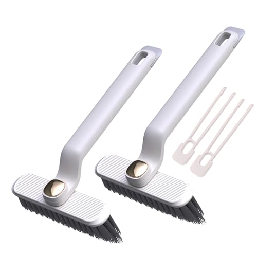 二つの用途を持つ隙間掃除ブラシ 内蔵毛髪クリップ付き - 家庭用、台所、浴室、窓、車両、水栓、トイレ （2本セット） (白)