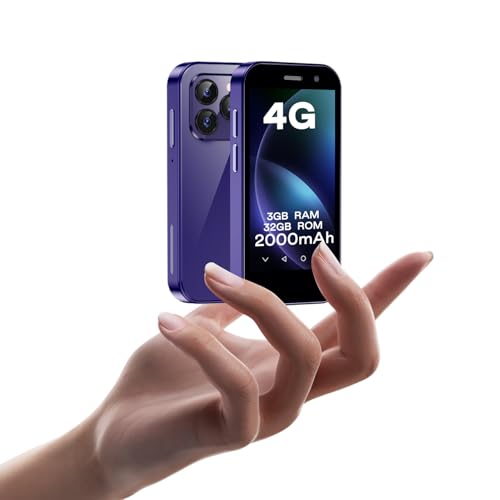 JoyZap Mini 4G Smartphone débloqué, écran 3.0 Pouces, Batterie 2000mAh, boîtier Fin, Appareil Photo 5MP, Android 9.0, Quad-Core, Dual-SIM, 32GB RAM Kids'...