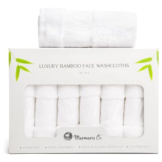 Marmaris Co. - Juego de 6 paños de lavado de lujo para tu cara, viscosa de bambú y algodón turco