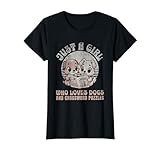 Just A Girl Who Loves Dogs and Crossword Puzzles Cute Dog T-Shirt