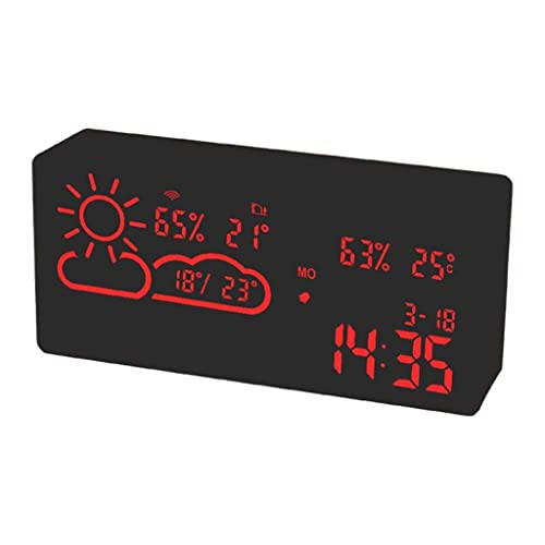 Led Alarm Clock Temperature Humidity Electronic Desktop Digital T...