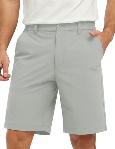 Image of TBMPOY Men's Golf Shorts Lightweight 5 Pockets Casual Dress Stretch Elastic Waist Quick Dry Flat Front Travel Shorts