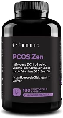 PCOS Zen - Myo/D-Chiro-Inositol 105:1, Liposomales Berberin - Zenement | mit Chrom, Zink, Selen und Vitaminen B6 (Verringerung von Müdigkeit), B9, B12 und D3 - Vegetarisch - 180 Ka