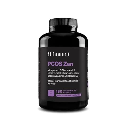 PCOS Zen – Myo-Inositol & D-Chiro-Inositol – Komplettformel bei PCOS – Hormonelles Gleichgewicht & Stoffwechsel-Support für Frauen – 180 Vegane Kapseln – Zenement