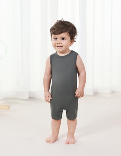 Baby Boy Girl Romper Toddler Infant Boys Girls Sleeveless Jumpsuit Clothes Snap One Piece Outfit Bamboo Viscose4