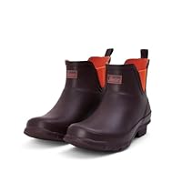Jileon Womens Ankle Height Waterproof Rubber Rain Boots - Designed For Wide Feet & Wide Calves - Easy to Slip on and Off