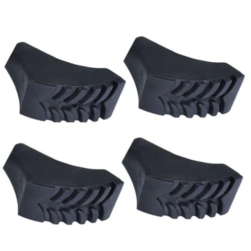 Outanaya Protector de Bastón de Trekking de Goma Antideslizante para Senderismo al Aire Libre, Fácil de Usar, Pack de 4 Piezas para Adultos Mayores
