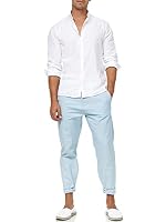 Indicode Herren Veneto Stoffhose aus Leinen & Baumwolle | Leinenhose Freizeithose Männer Blue Wave, 3XL – Ansicht 5