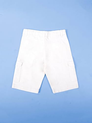 Image of KiddoPanti Boys Knee Length Cargo Denim Shorts with Flap Pockets & Button Closure Casual Wear