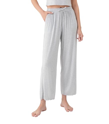 Image of DAVID ARCHY Women Pajama Pants Bamboo Rayon Comfy Cooling Lounge Sleep Flowy Casual Wide Leg Pj Bottom with Pockets 1 /2 Pack