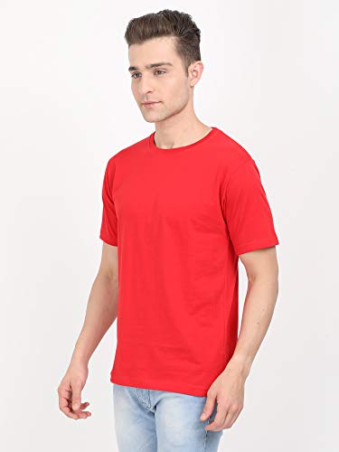 Image of FLEXIMAA Men's Cotton Round Neck Plain Half Sleeve T-Shirt