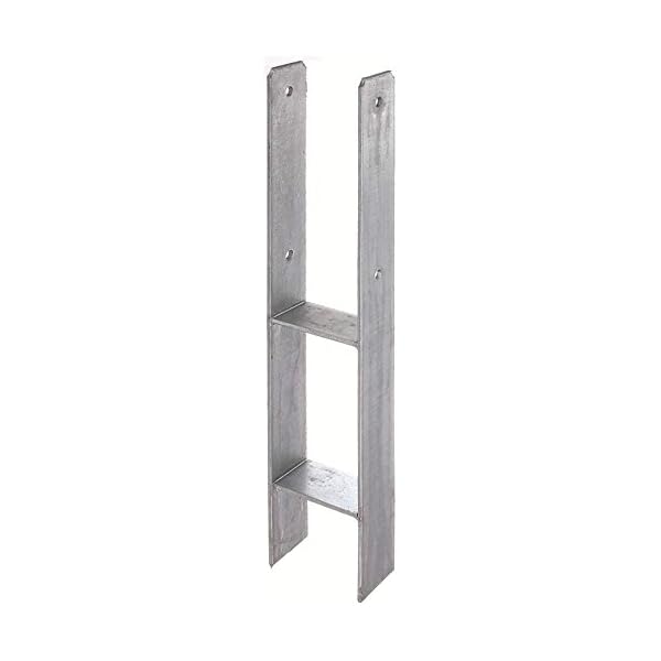 Pfostenträger H-Form 91 mm, feuerverzinkt CE Kennzeichnung, made in Germany, Anker für Carport Zaun usw 91 x 600 x 6 mm