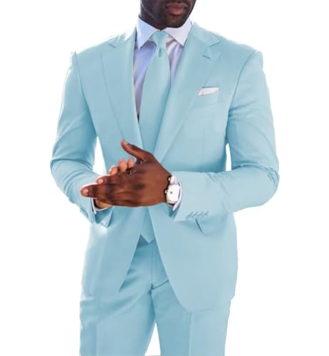 Slim Fit Mens Suit Luxury Tuxedos Notched Lapel 2 Pieces Blazer+Pants Groomsmen for Wedding