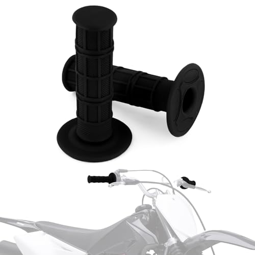 Lot de 2 poignées de guidon de moto universelles en caoutchouc antidérapant 22 mm (noir)